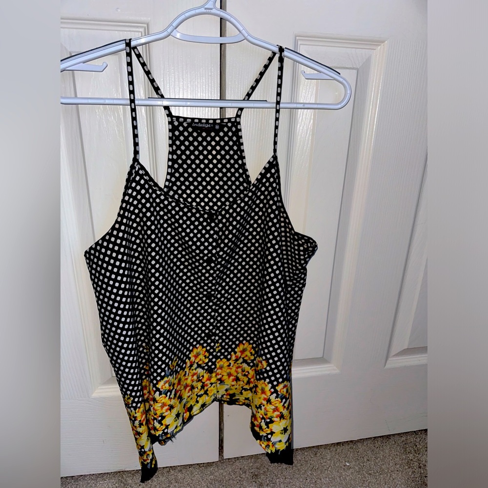 Checkered Sun Flower Flowy Top